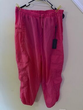 NWT Faded Rose Pink Cargo Parachute Pants XL